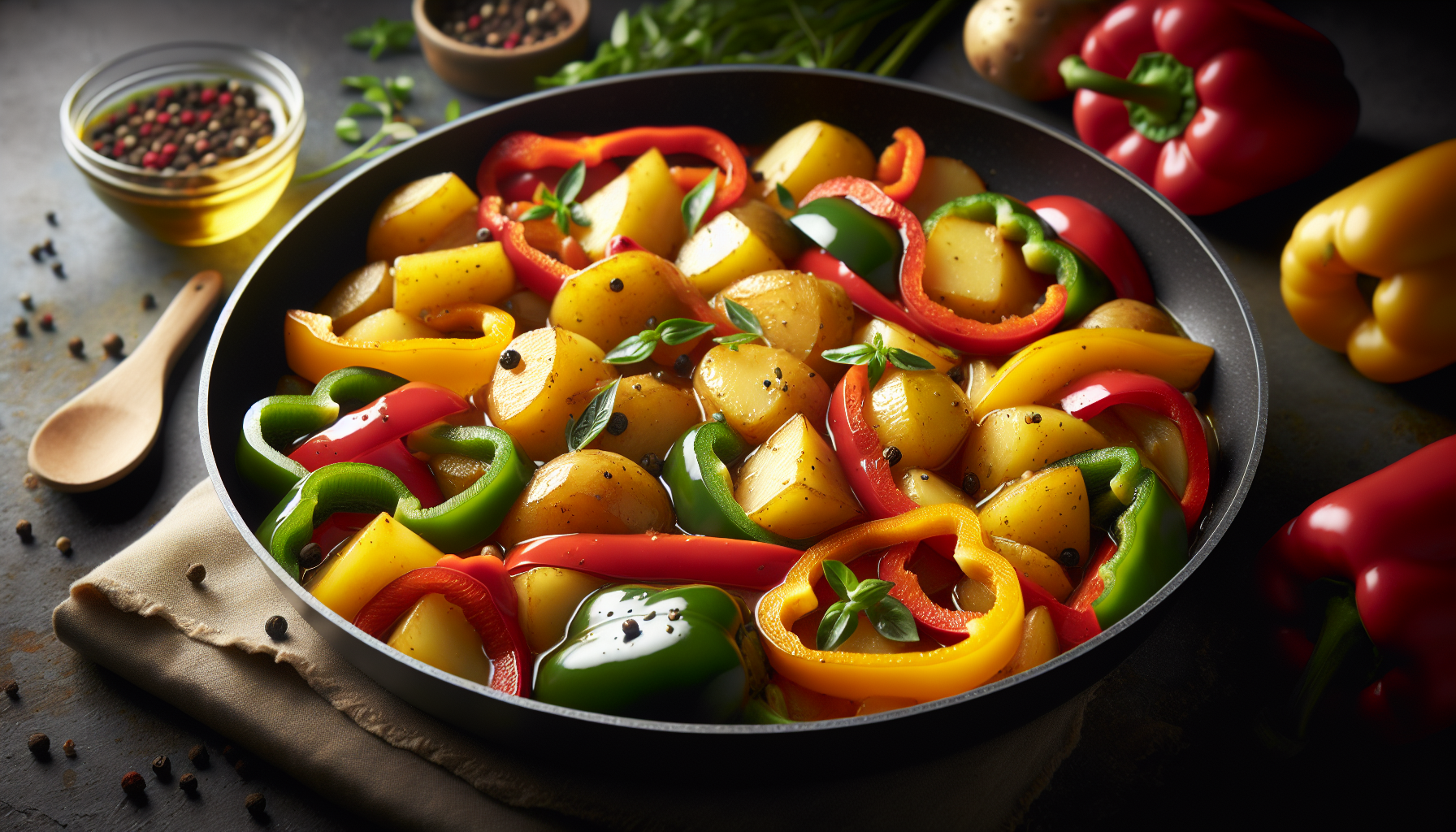 peperoni e patate in padella